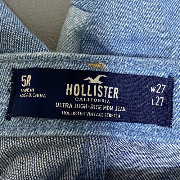 Hollister Womens Patchwork Jeans Size 27 x 27 Boho Hippie Straight Leg High Rise - Picture 6 of 12